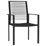 3 Piece Garden Dining Set Black