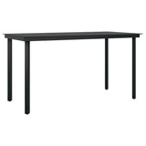 5 Piece Garden Dining Set Black PVC Rattan