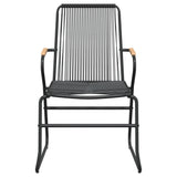 3 Piece Garden Dining Set Black PVC Rattan