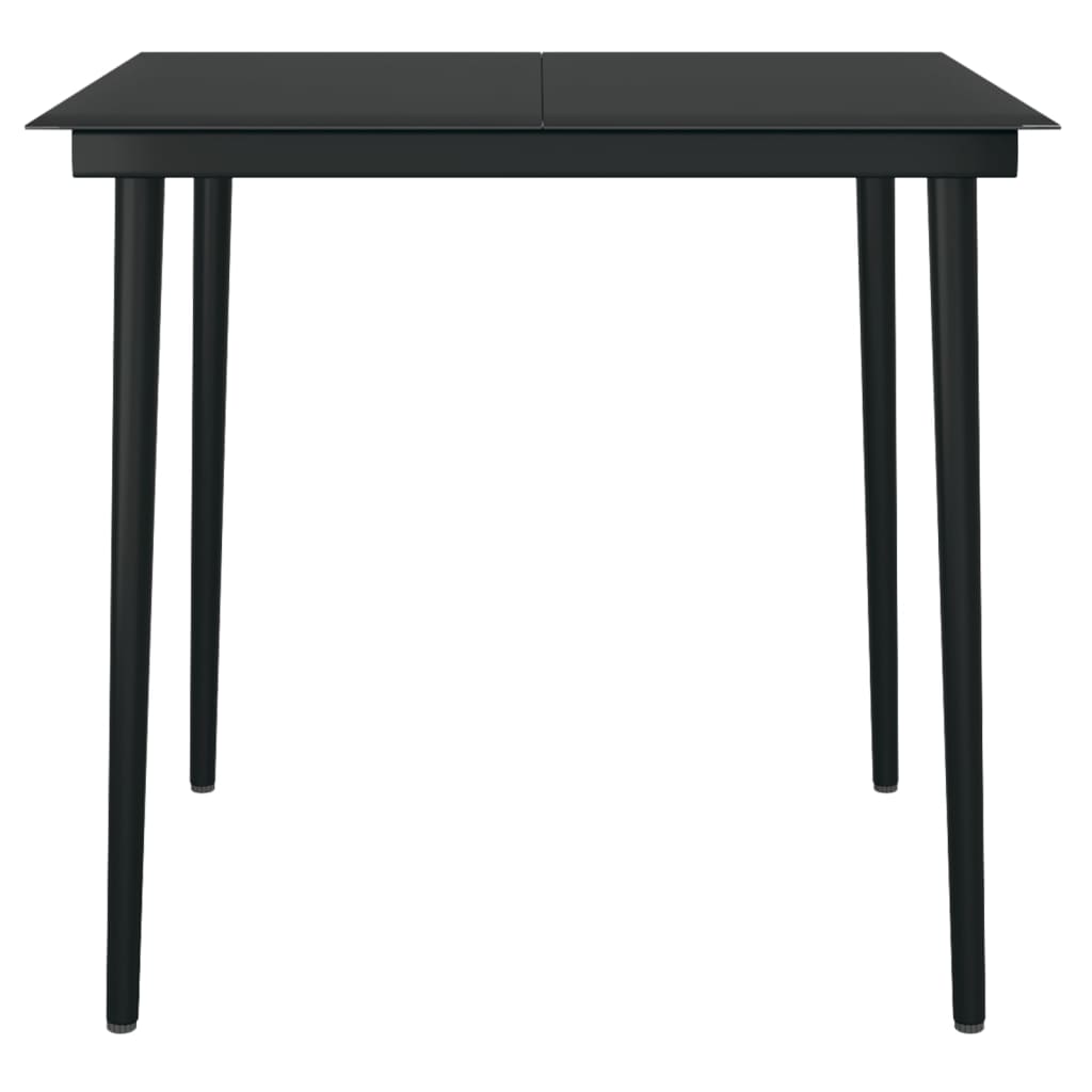 5 Piece Garden Dining Set Black PVC Rattan