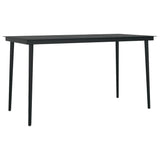 7 Piece Garden Dining Set Black PVC Rattan