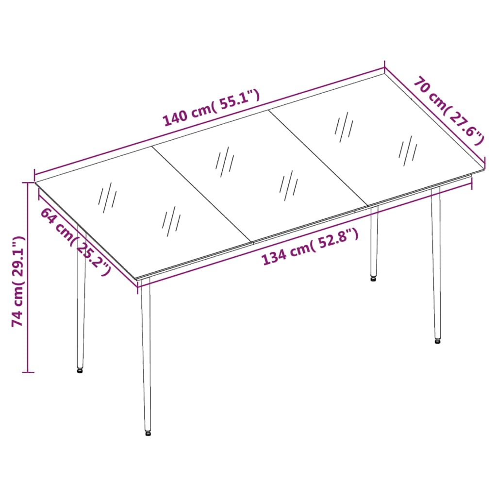 7 Piece Garden Dining Set Black PVC Rattan