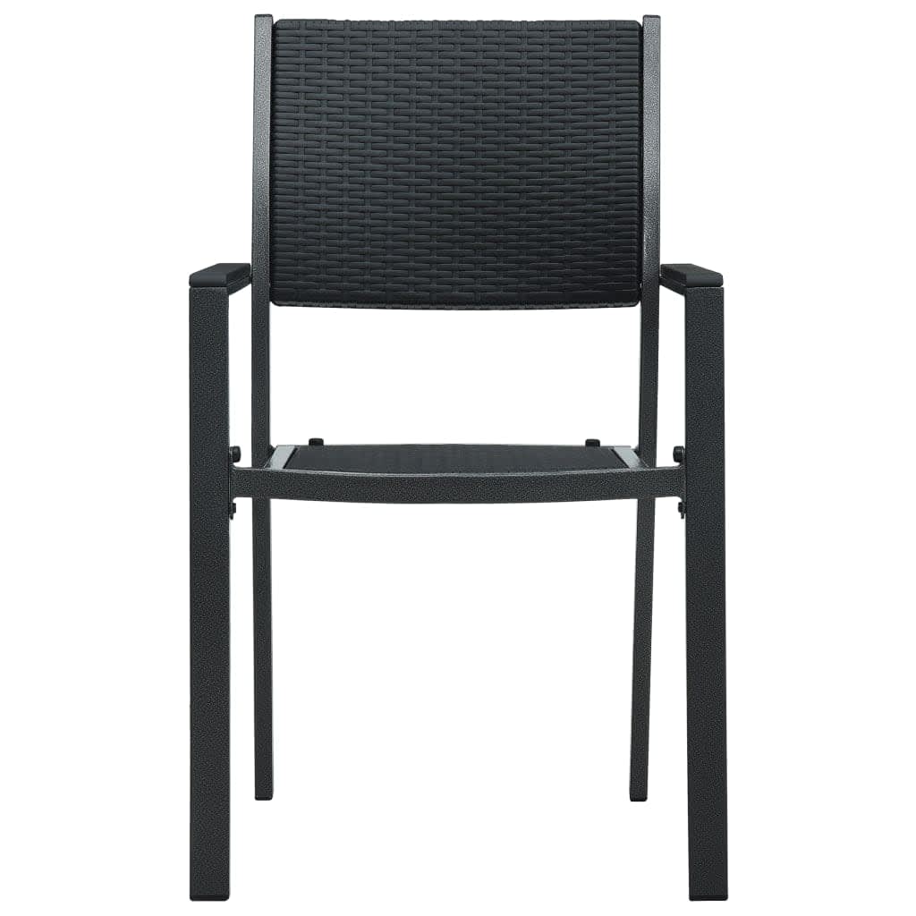 7 Piece Garden Dining Set Black