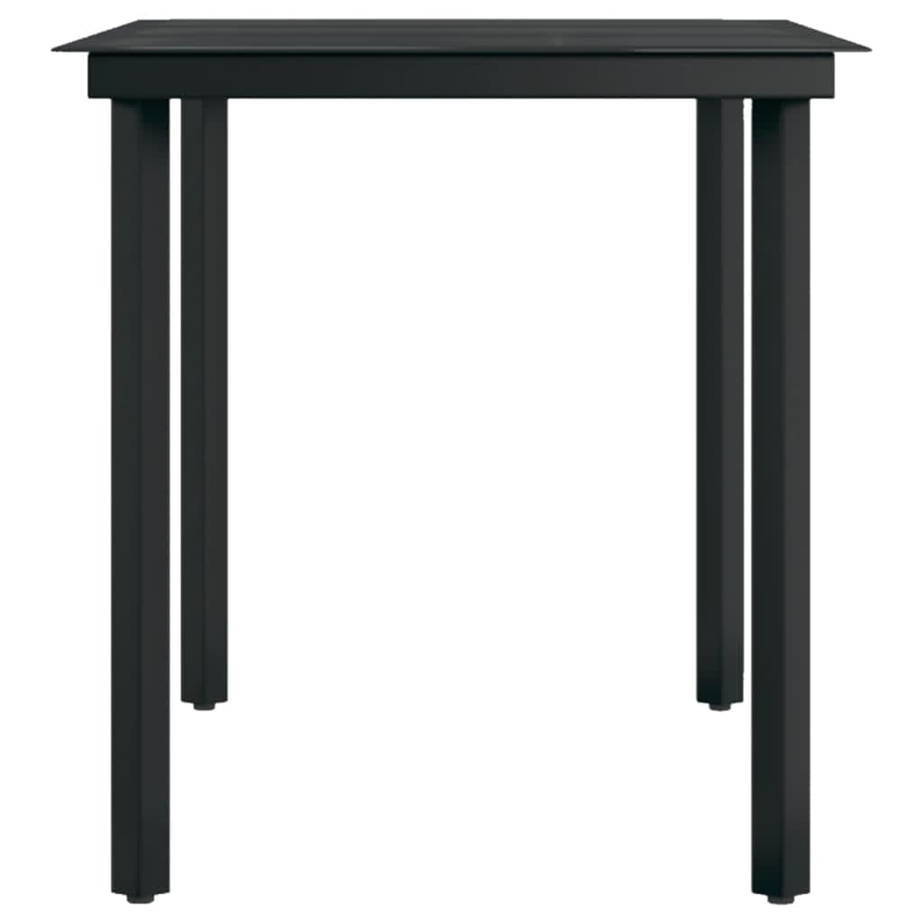 7 Piece Garden Dining Set Black