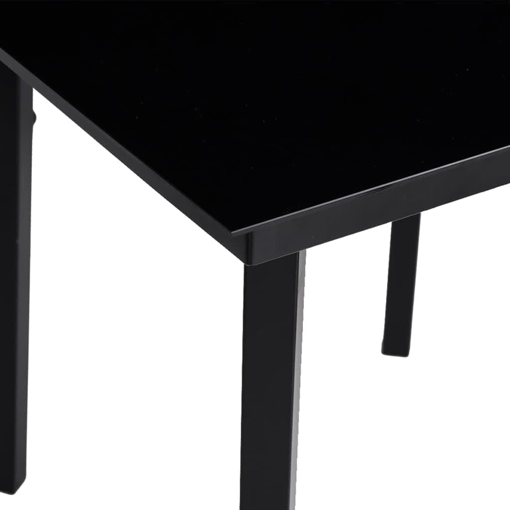 7 Piece Garden Dining Set Black