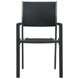 3 Piece Garden Dining Set Black