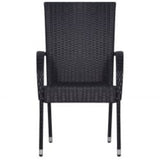 3 Piece Outdoor Dining Set Black