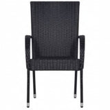 7 Piece Outdoor Dining Set Black