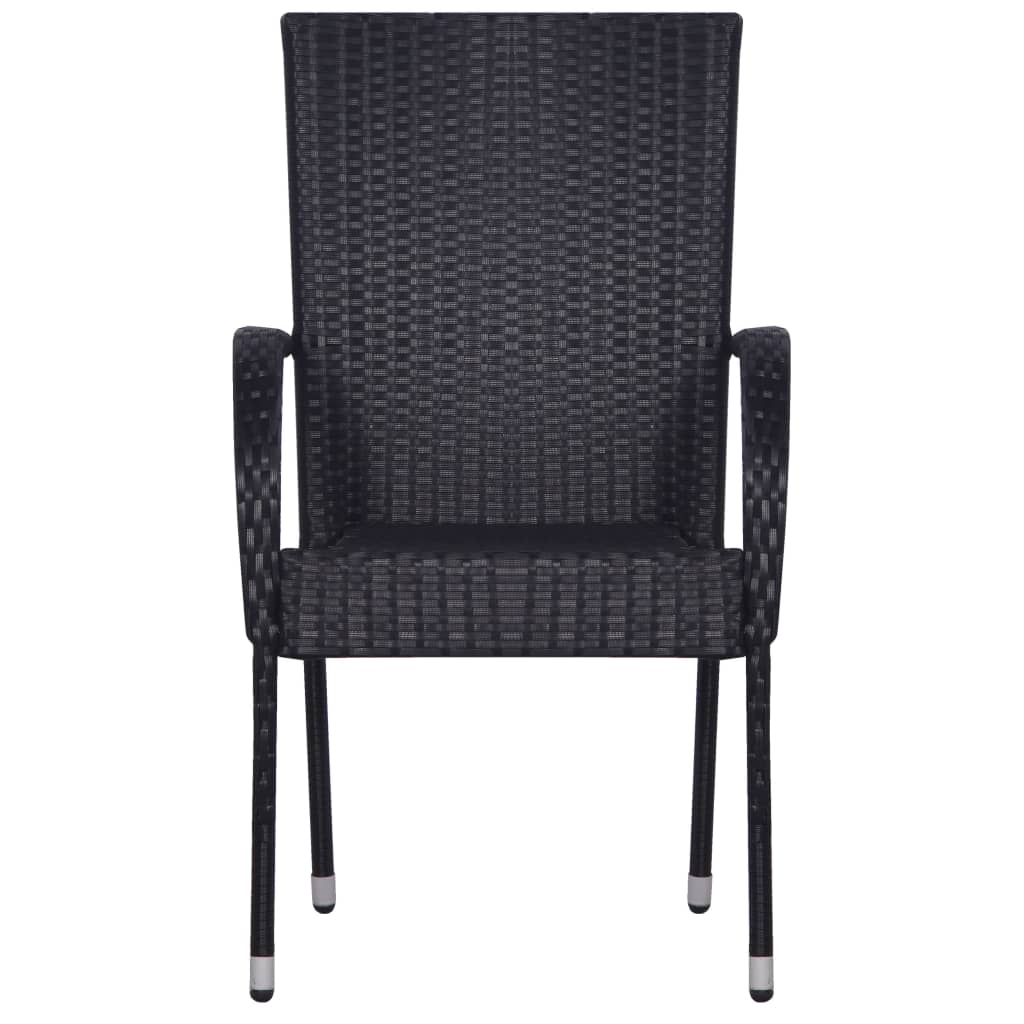 5 Piece Garden Dining Set Black