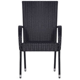 5 Piece Garden Dining Set Black