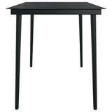 5 Piece Garden Dining Set Black