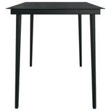 7 Piece Garden Dining Set Brown and Black