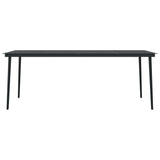 7 Piece Garden Dining Set Black