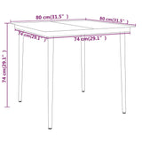 3 Piece Garden Dining Set Grey