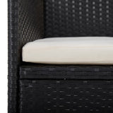 Garden Dining Chairs 2 pcs Poly Rattan Black
