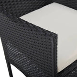 Garden Dining Chairs 2 pcs Poly Rattan Black