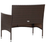 vidaXL Garden Bench with Cushion Poly Rattan Brown