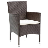 vidaXL Garden Dining Chairs 4 pcs Poly Rattan Brown