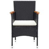 Garden Dining Chairs 4 pcs Poly Rattan Black