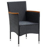 Garden Dining Chairs 4 pcs Poly Rattan Black