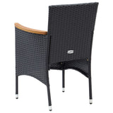 vidaXL Garden Dining Chairs 4 pcs Poly Rattan Black