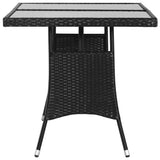 Garden Table Black 140x80x74 cm Poly Rattan
