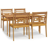 5 Piece Garden Dining Set Solid Wood Teak