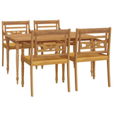 5 Piece Garden Dining Set Solid Wood Teak