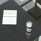 Garden Dining Table Black 200x100x74 cm Steel and Glass