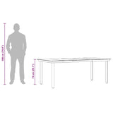 Garden Dining Table Black 200x100x74 cm Steel and Glass