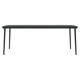Garden Dining Table Black 200x100x74 cm Steel and Glass