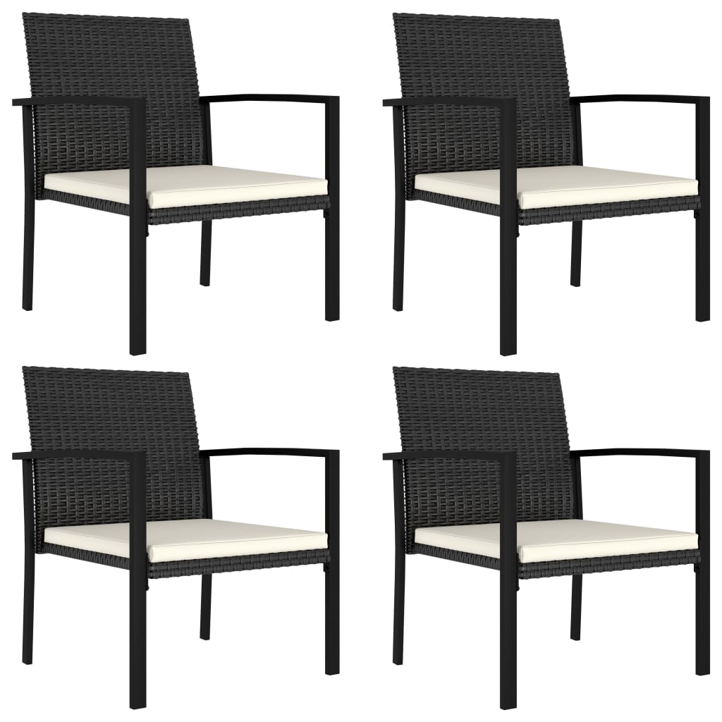 5 Piece Outdoor Dining Set Poly Rattan Black