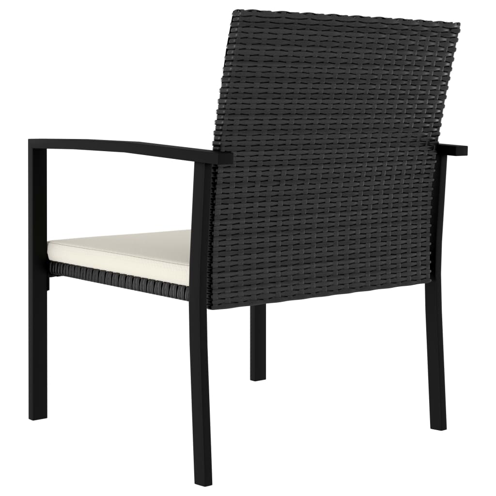 5 Piece Outdoor Dining Set Poly Rattan Black