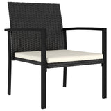 5 Piece Outdoor Dining Set Poly Rattan Black