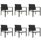 7 Piece Outdoor Dining Set Poly Rattan Black