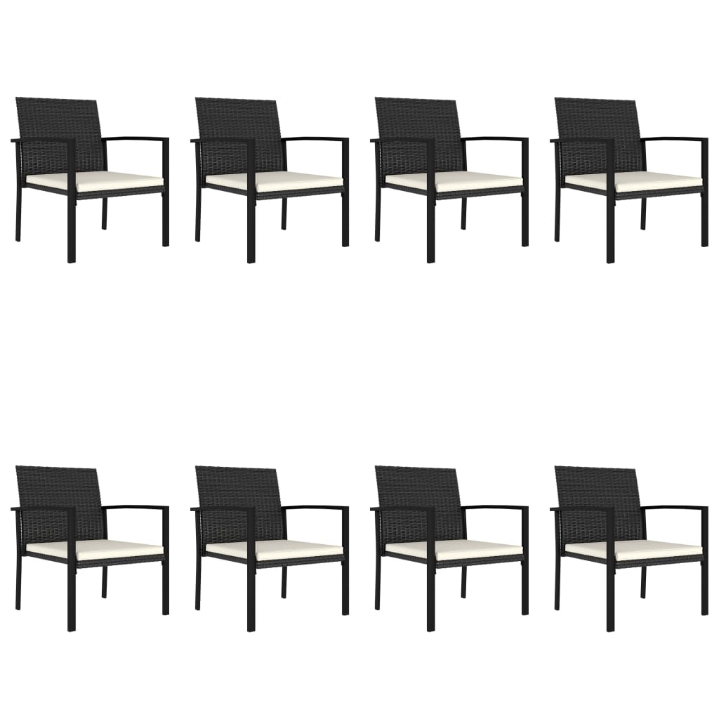 9 Piece Outdoor Dining Set Poly Rattan Black