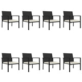 9 Piece Outdoor Dining Set Poly Rattan Black