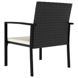 9 Piece Outdoor Dining Set Poly Rattan Black