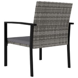 7 Piece Outdoor Dining Set Poly Rattan Grey