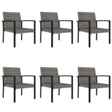 7 Piece Outdoor Dining Set Poly Rattan Grey