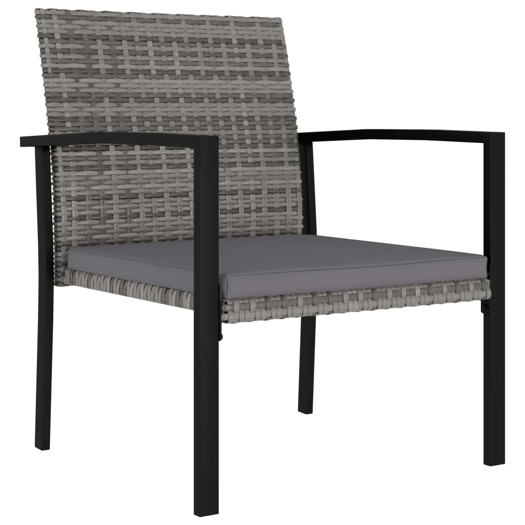 9 Piece Outdoor Dining Set Poly Rattan Grey