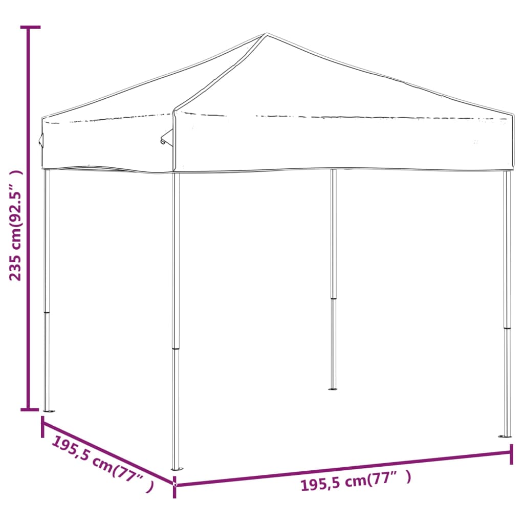 Folding Party Tent Black 2x2 m