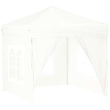 Folding Party Tent with Sidewalls White 2x2 m