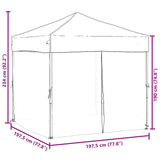 Folding Party Tent with Sidewalls Black 2x2 m