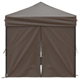Folding Party Tent with Sidewalls Taupe 2x2 m