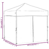 Folding Party Tent with Sidewalls Taupe 2x2 m