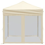 Folding Party Tent with Sidewalls Cream 2x2 m