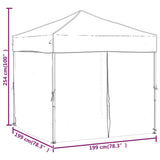 Folding Party Tent with Sidewalls Black 2x2 m