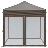 Folding Party Tent with Sidewalls Taupe 2x2 m