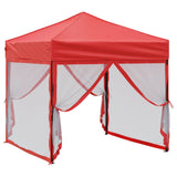 Folding Party Tent with Sidewalls Red 2x2 m